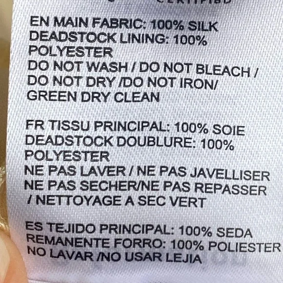 New Reformation Avin Silk Mini Dress Blonde - Picture 15 of 16